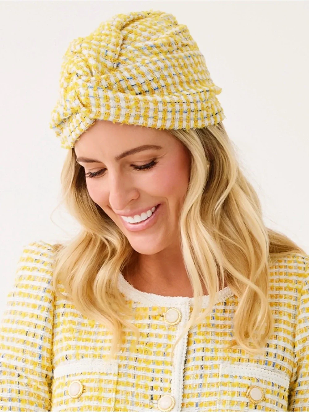 NWT Lilly Pulitzer Party All The Time Boucle Head Wrap “Limoncello Boucle” - Picture 2 of 4
